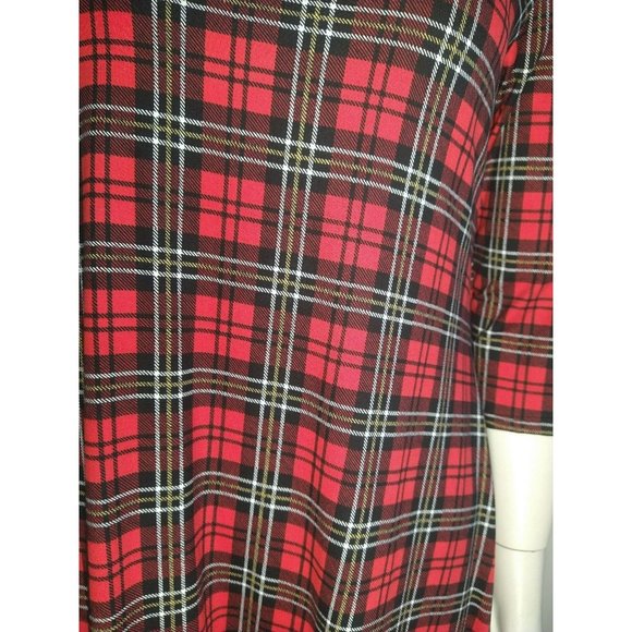 Holiday Christmas cheer plaid tunic Dress Plus sizes 1X-2X-3X - Picture 4 of 10